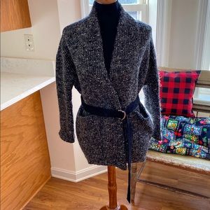 Zara Alpaca Wool Knit Belted Jacket XS LIKE NEW!